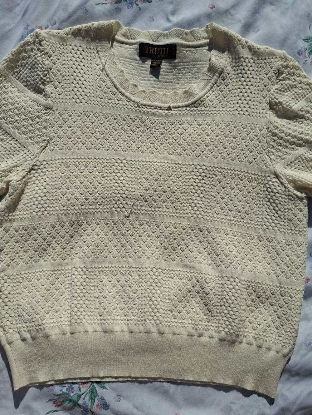 Truth By Republic Cream Knit Top  Petite XL